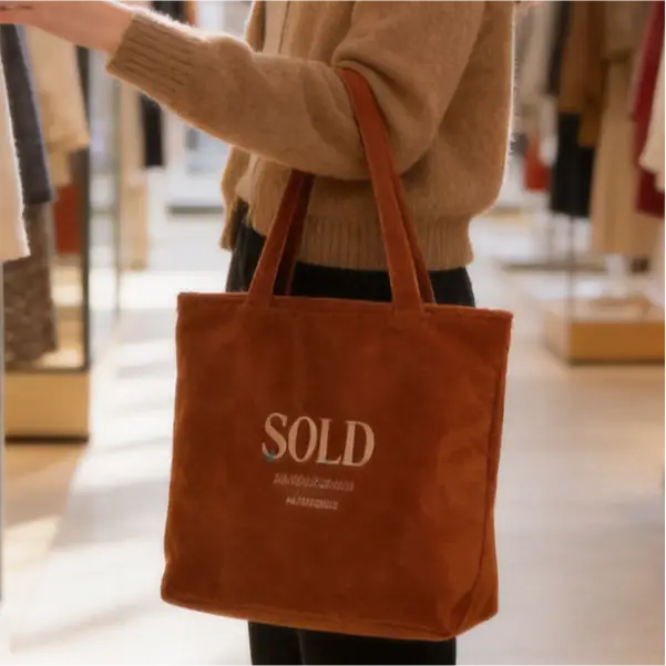 Corduroy Eco-friendly Tote Bag | Reusable Shopping Bag