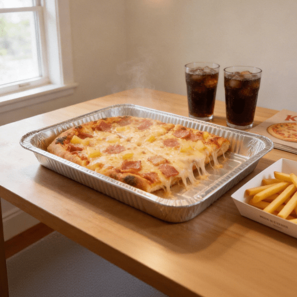 Rounded Square Aluminum Tray | Disposable Aluminum Food Tray