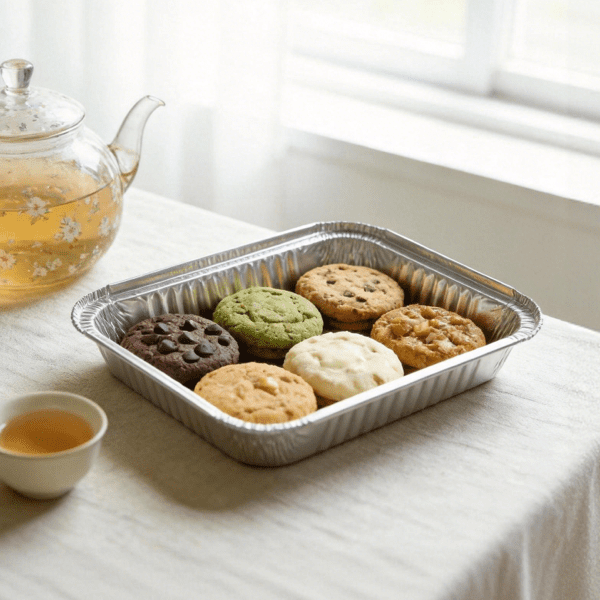 550ml Aluminum Rounded Square Tray | Disposable Aluminum Food Container