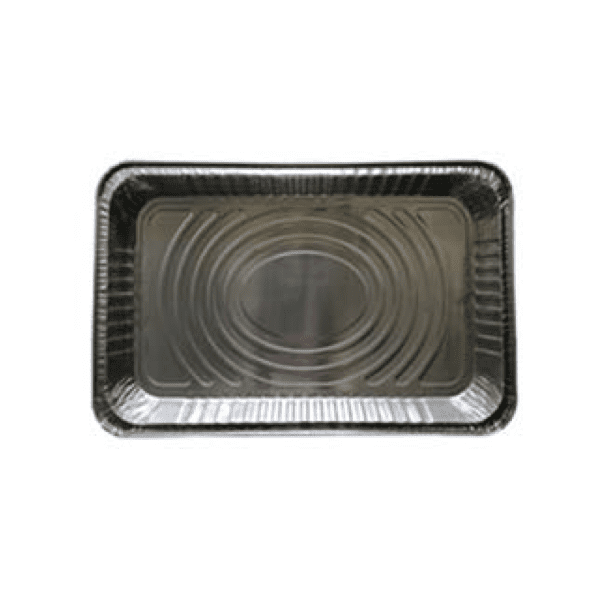 Aluminum Shallow Rounded Rectangle Tray 6700ml | Large Disposable Food Tray - 图片 2